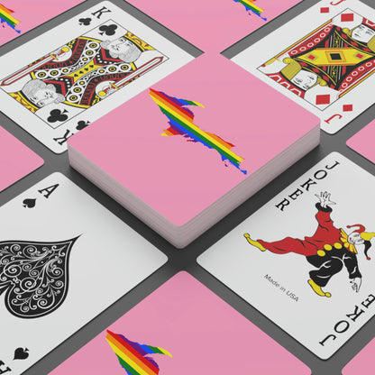 Michigan Upper Peninsula Poker Cards ('67 Caddie Pink w/ UP Pride Flag Outline)