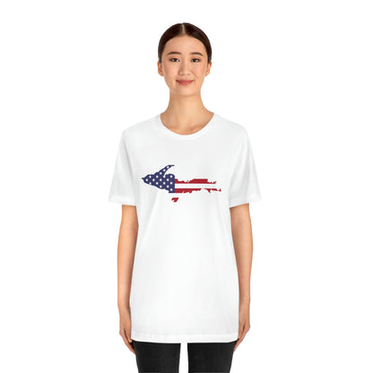 Michigan Upper Peninsula T-Shirt (w/ UP USA Flag Outline) | Unisex Standard Fit