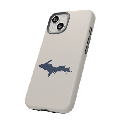 Michigan Upper Peninsula Tough Phone Case (Canvas Color w/ UP Outline) | Apple iPhone