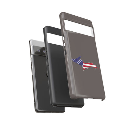 Michigan Upper Peninsula Tough Phone Case (Warren Tank Grey w/ UP USA Flag Outline) | Samsung & Pixel Android