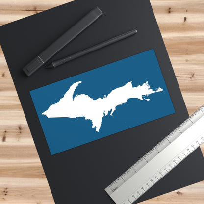 Michigan Upper Peninsula Bumper Sticker (w/ UP Outline) | Blueberry Background