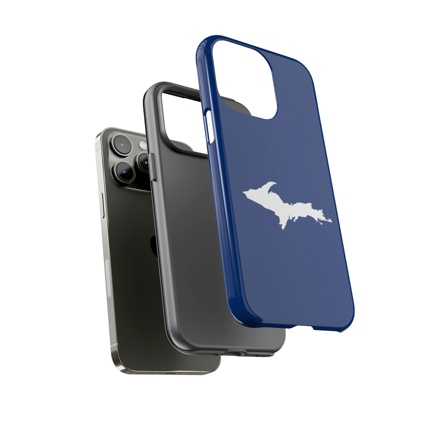 Michigan Upper Peninsula Tough Phone Case (Dearborn Blue w/ UP Outline) | Apple iPhone