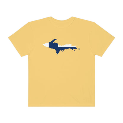 Michigan Upper Peninsula T-Shirt (w/ UP Finland Flag Outline) | Unisex Garment-Dyed