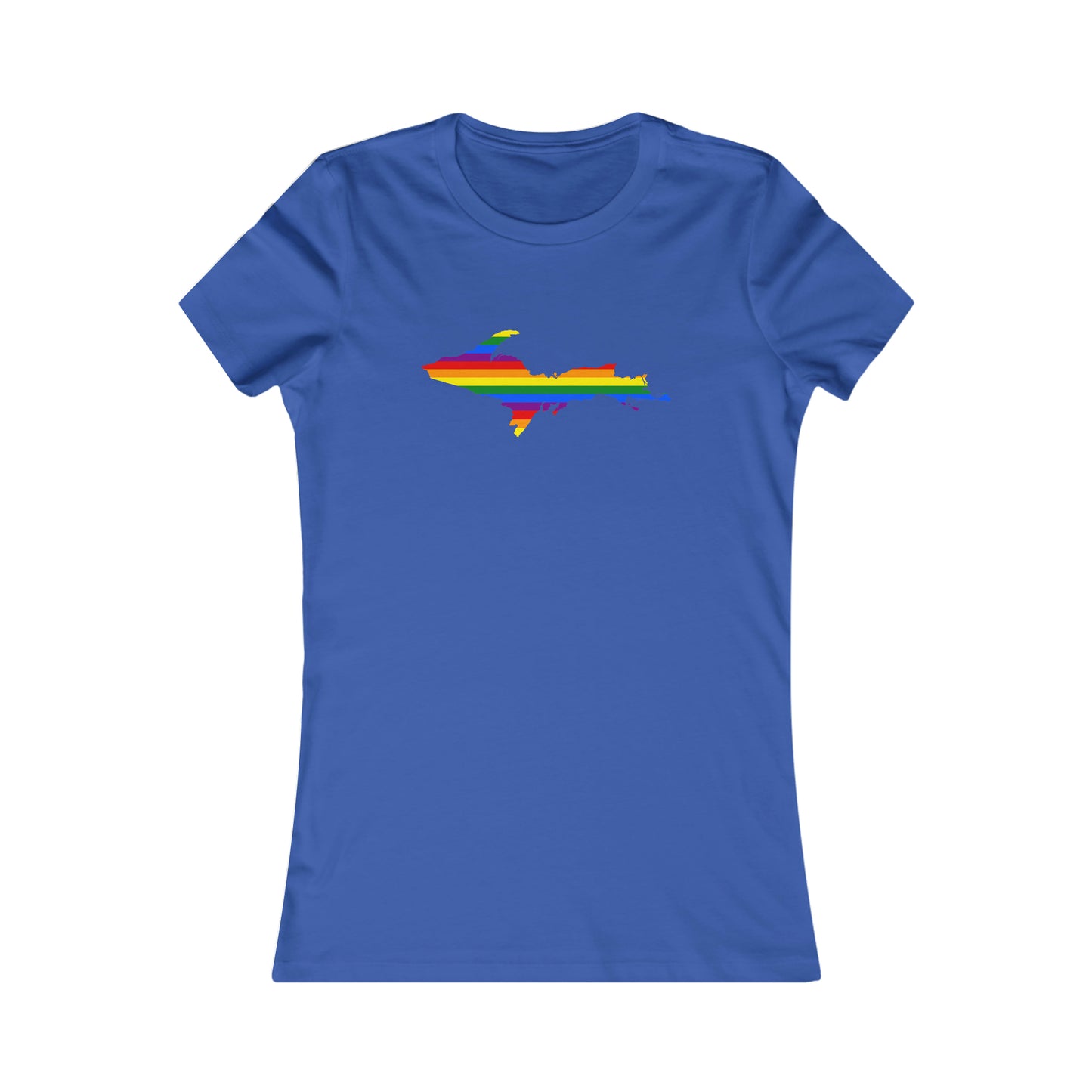 Michigan Upper Peninsula T-Shirt (w/ UP Pride Flag Outline) | Women's Slim Fit