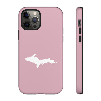 Michigan Upper Peninsula Tough Phone Case (Pink w/ UP Outline) | Apple iPhone