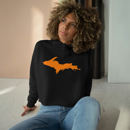 Michigan Upper Peninsula Cropped Hoodie (w/ Orange UP Outline)