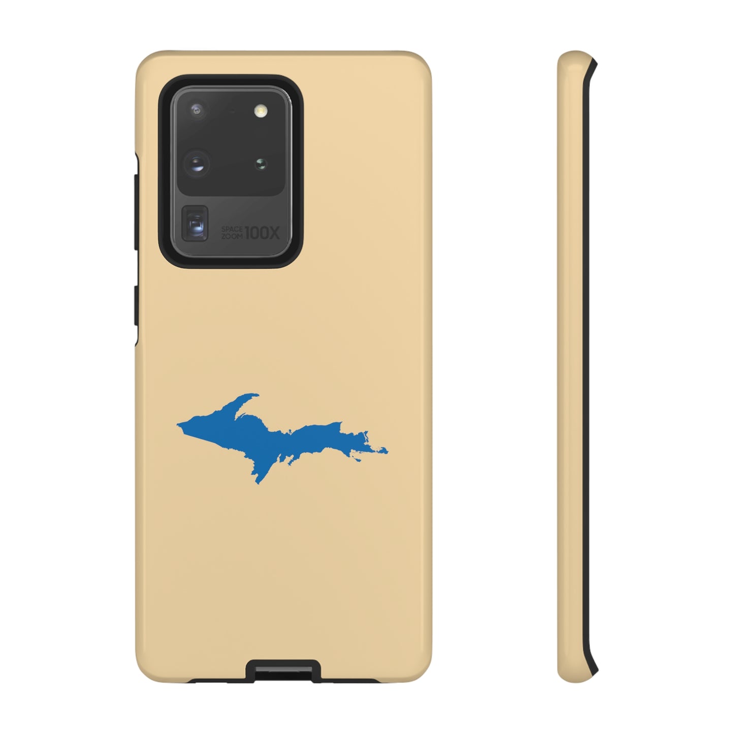 Michigan Upper Peninsula Tough Phone Case (Maple Color w/ Azure UP Outline) | Samsung & Pixel Android