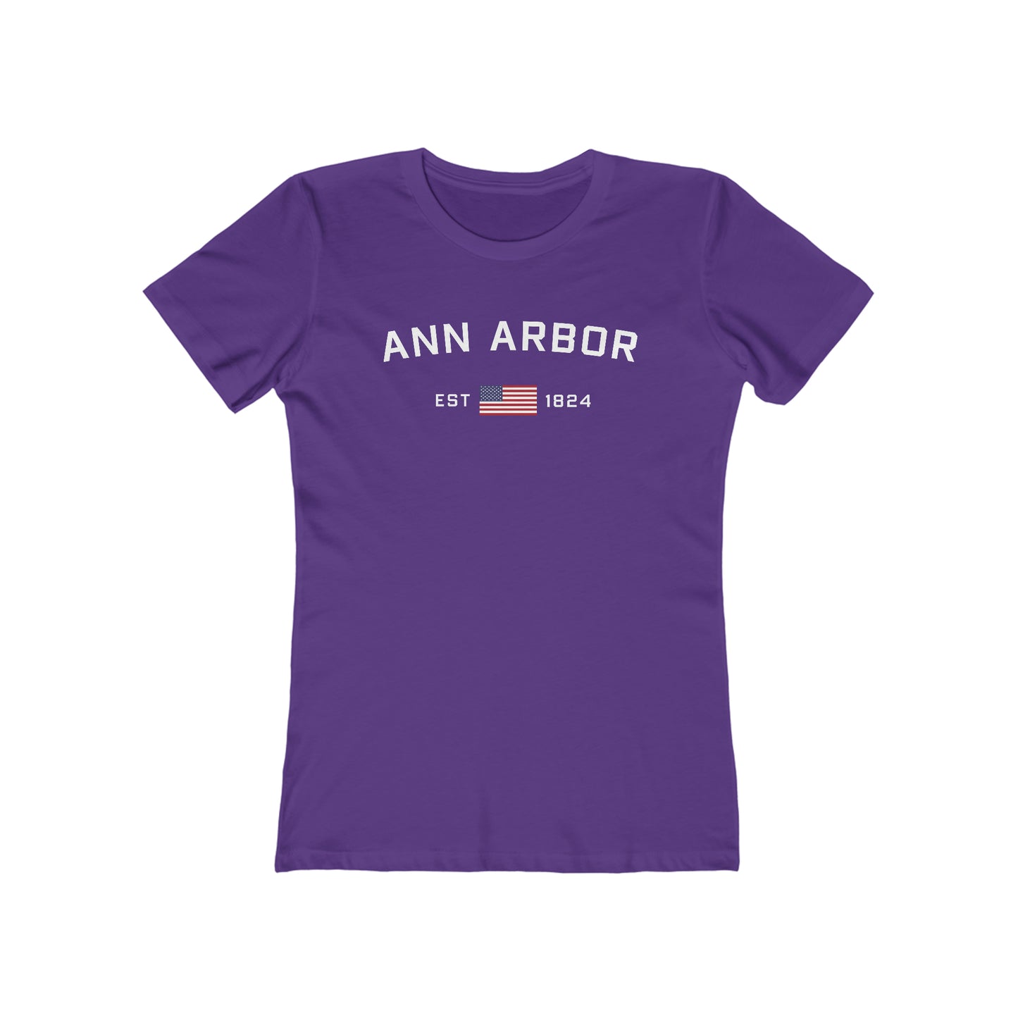 'Ann Arbor EST 1824' (w/USA Flag Outline) | Women's Boyfriend Cut