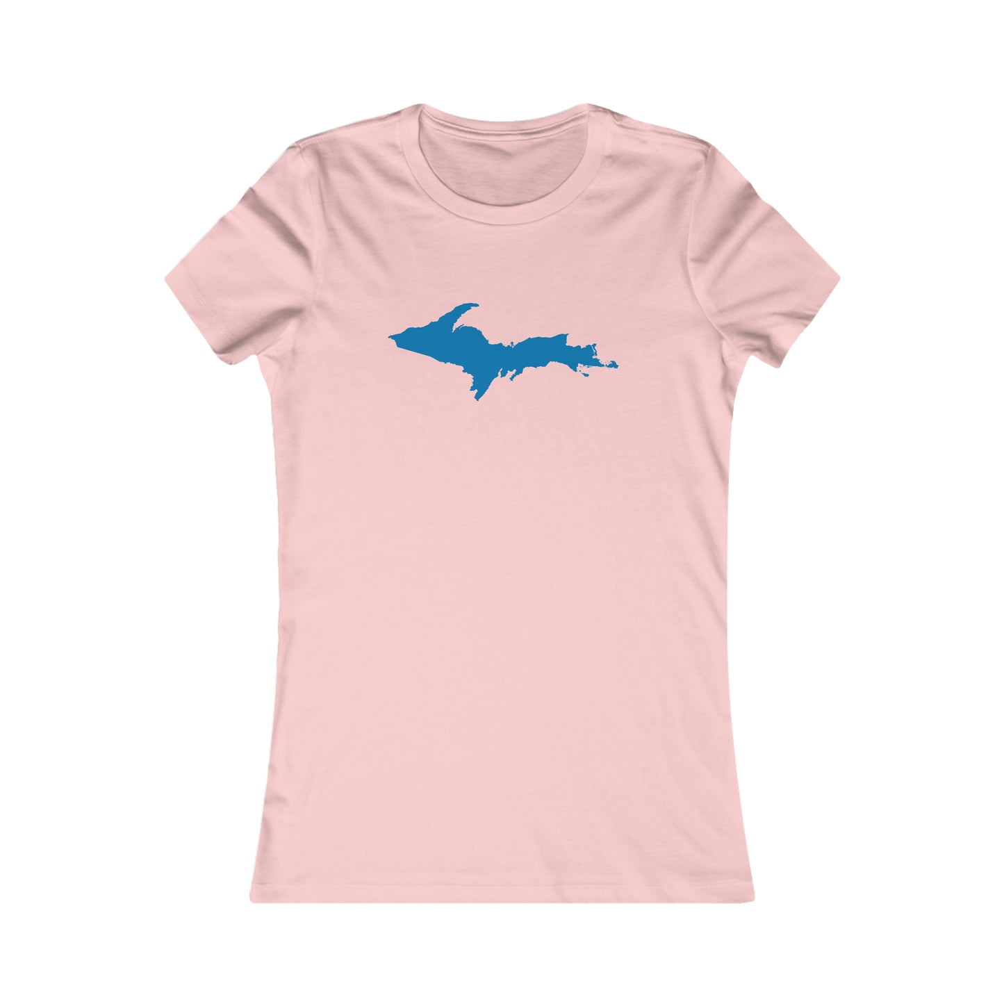 Michigan Upper Peninsula T-Shirt (w/ Azure UP Outline) | Women's Slim Fit