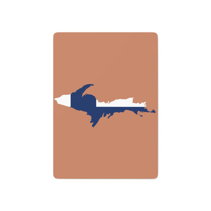 Michigan Upper Peninsula Poker Cards (Copper Color w/ UP Finland Flag Outline)