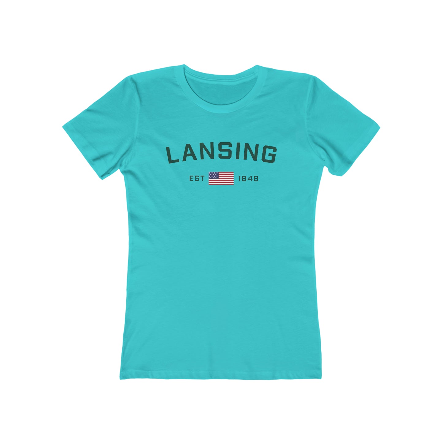 'Lansing EST 1848' (w/USA Flag Outline) | Women's Boyfriend Cut