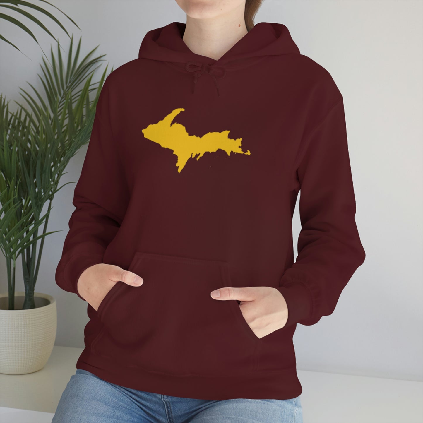 Michigan Upper Peninsula Hoodie (w/ Gold U.P. Outline) | Unisex Standard