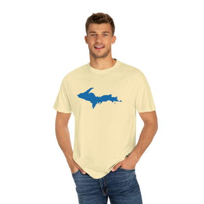 Michigan Upper Peninsula T-Shirt (w/ Azure UP Outline) | Unisex Garment-Dyed