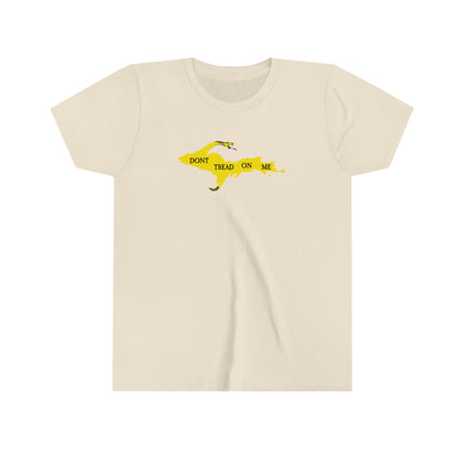 Michigan Upper Peninsula 'Don't Tread On Me' T-Shirt (w/ UP Gadsen Flag Outline) | Youth Short Sleeve