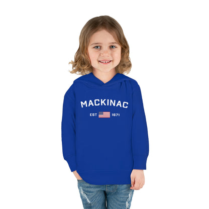 'Mackinac EST 1671' Hoodie (w/USA Flag Outline) | Unisex Toddler