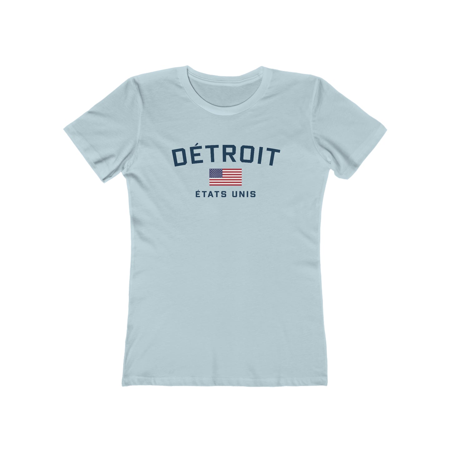 'Détroit États Unis' T-Shirt (w/USA Flag Outline) | Women's Boyfriend Cut