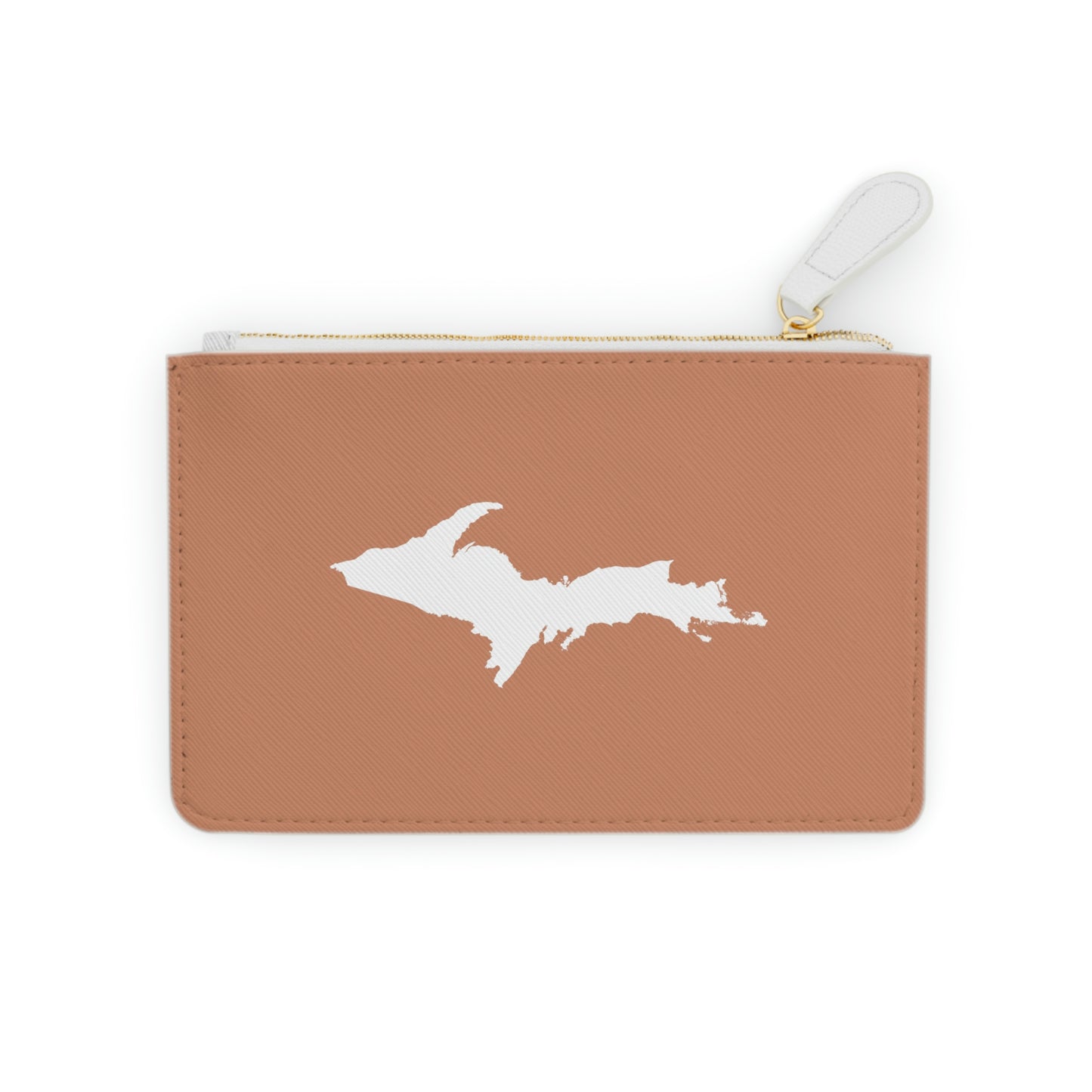 Michigan Upper Peninsula Mini Clutch Bag (Copper Color w/ UP Outline)