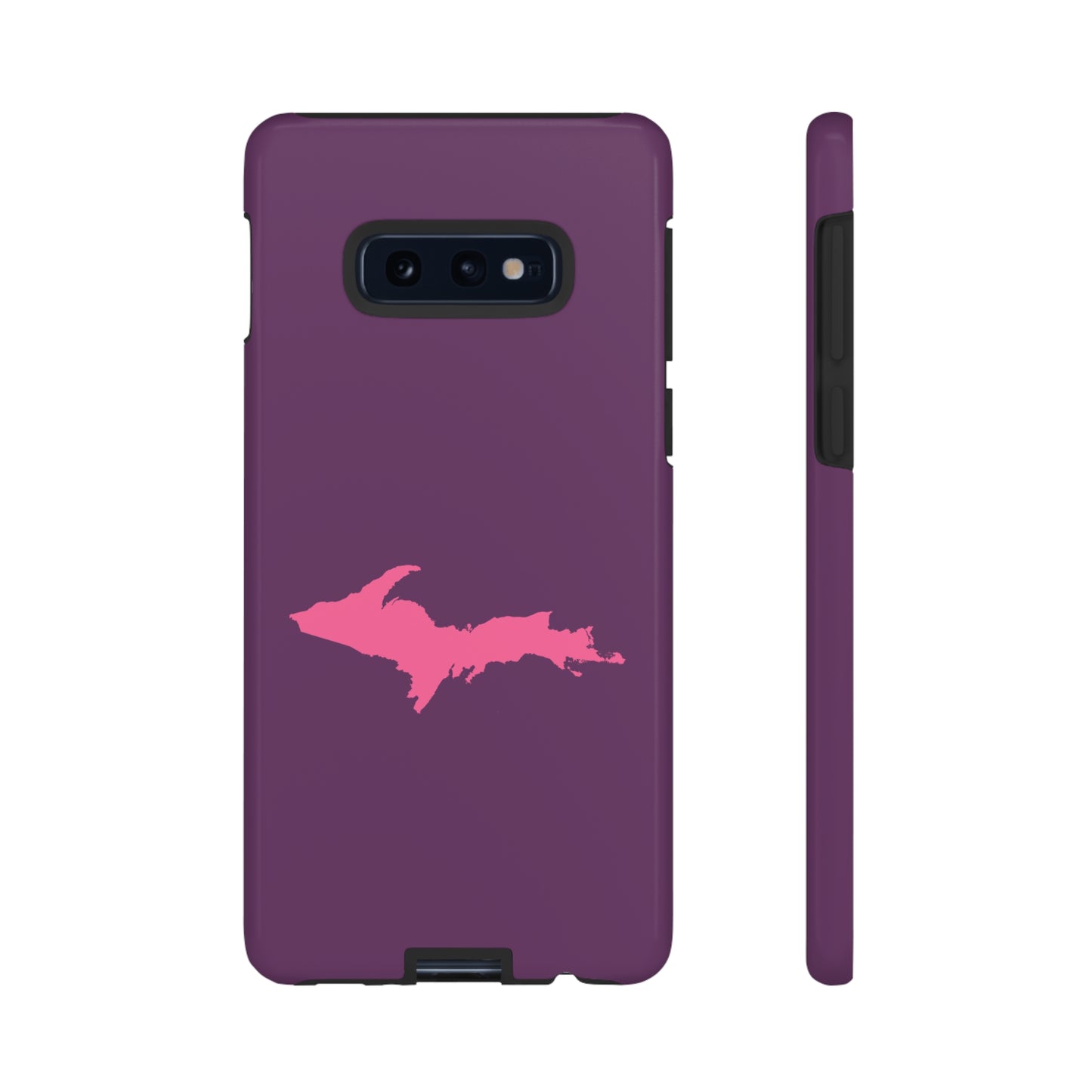 Michigan Upper Peninsula Tough Phone Case (Plum w/ Pink UP Outline) | Samsung & Pixel Android