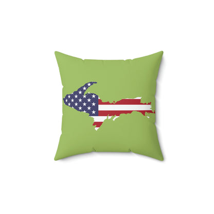 Michigan Upper Peninsula Accent Pillow (w/ UP USA Flag Outline) | Gooseberry Green