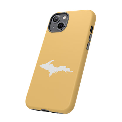 Michigan Upper Peninsula Tough Phone Case (Citrine Color w/ UP Outline) | Apple iPhone