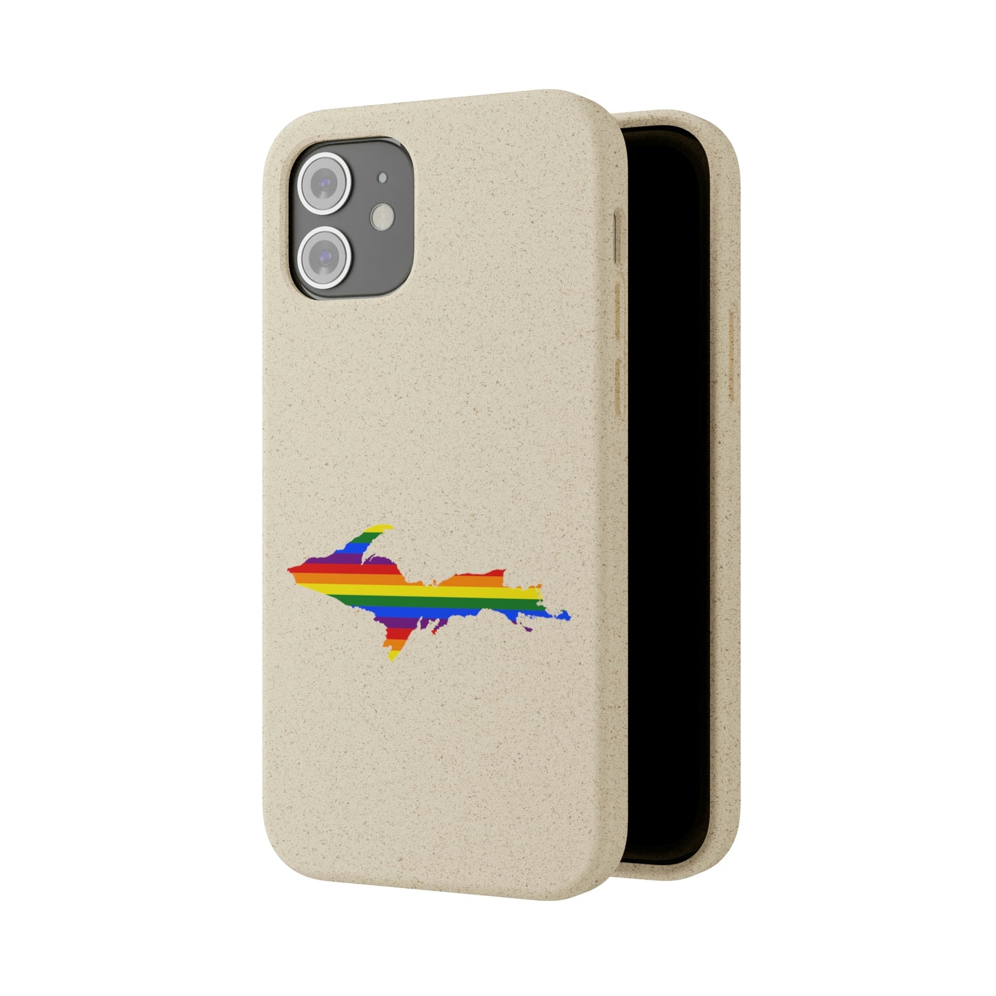 Michigan Upper Peninsula Biodegradable Phone Cases (w/ UP Pride Flag Outline) | Apple iPhone