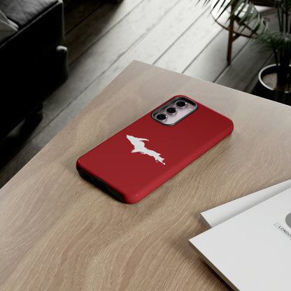 Michigan Upper Peninsula Tough Phone Case (Thimbleberry Red w/ UP Outline) | Samsung & Pixel Android