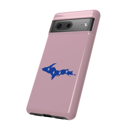 Michigan Upper Peninsula Tough Phone Case (Pink w/ UP Quebec Flag Outline) | Samsung & Pixel Android