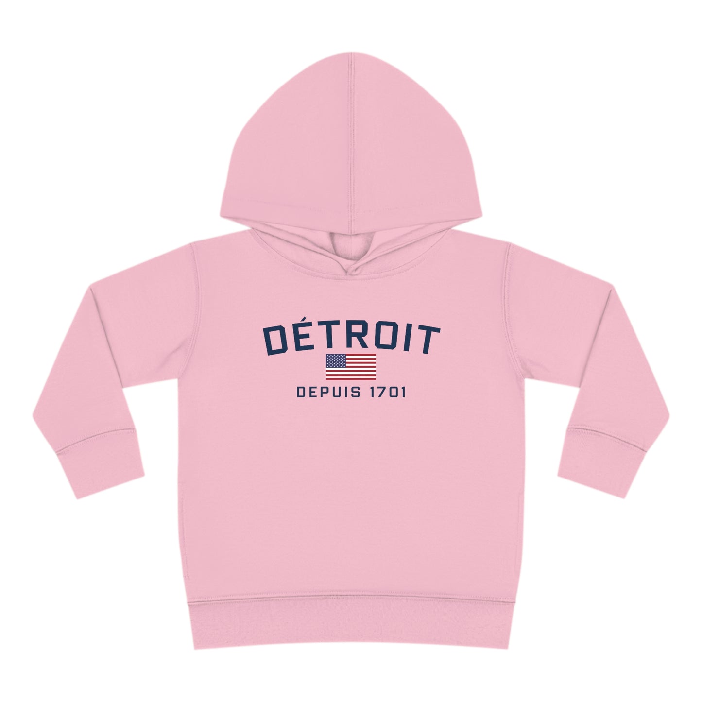 'Détroit Depuis 1701' Hoodie (w/USA Flag Outline) | Unisex Toddler