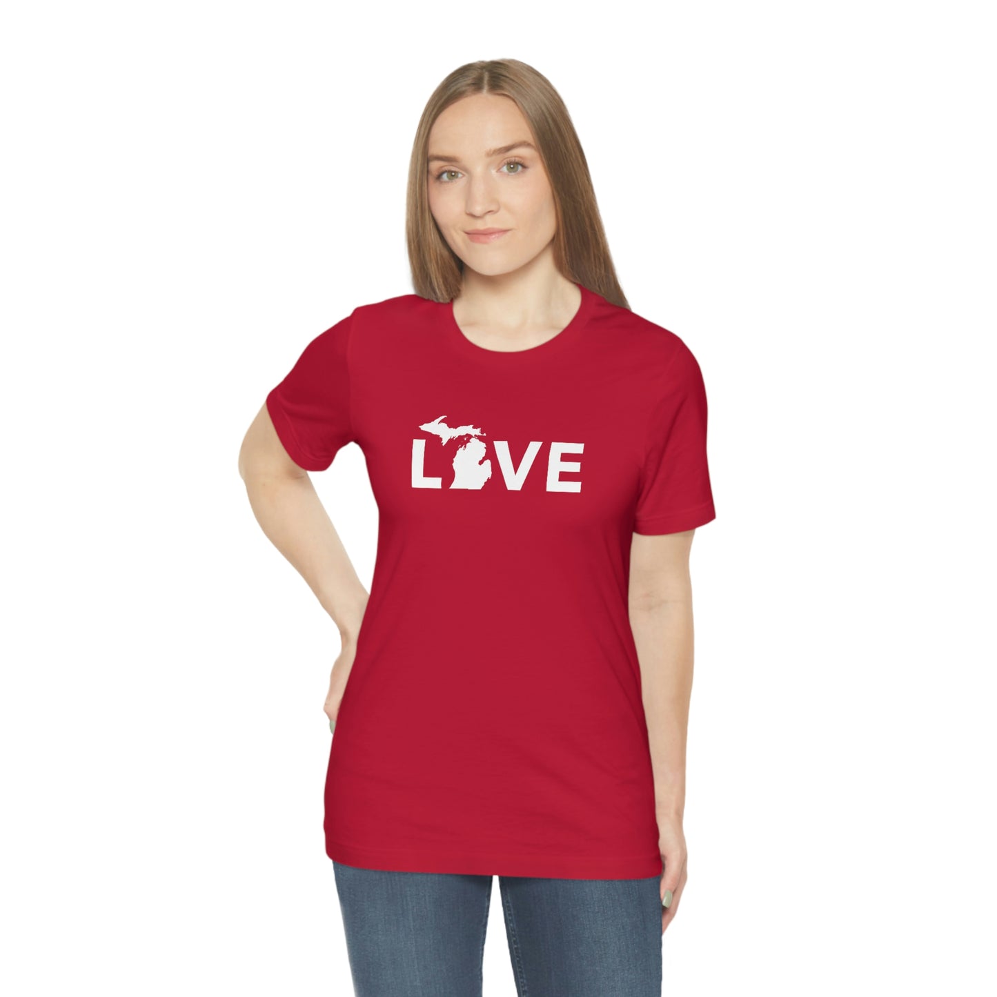 Michigan 'Love' T-Shirt (Geometric Sans Font) | Unisex Standard Fit