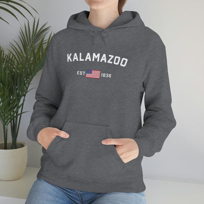 'Kalamazoo EST 1836' (w/USA Flag Outline) | Unisex Standard