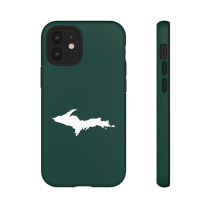 Michigan Upper Peninsula Tough Phone Case (Green w/ UP Outline) | Apple iPhone