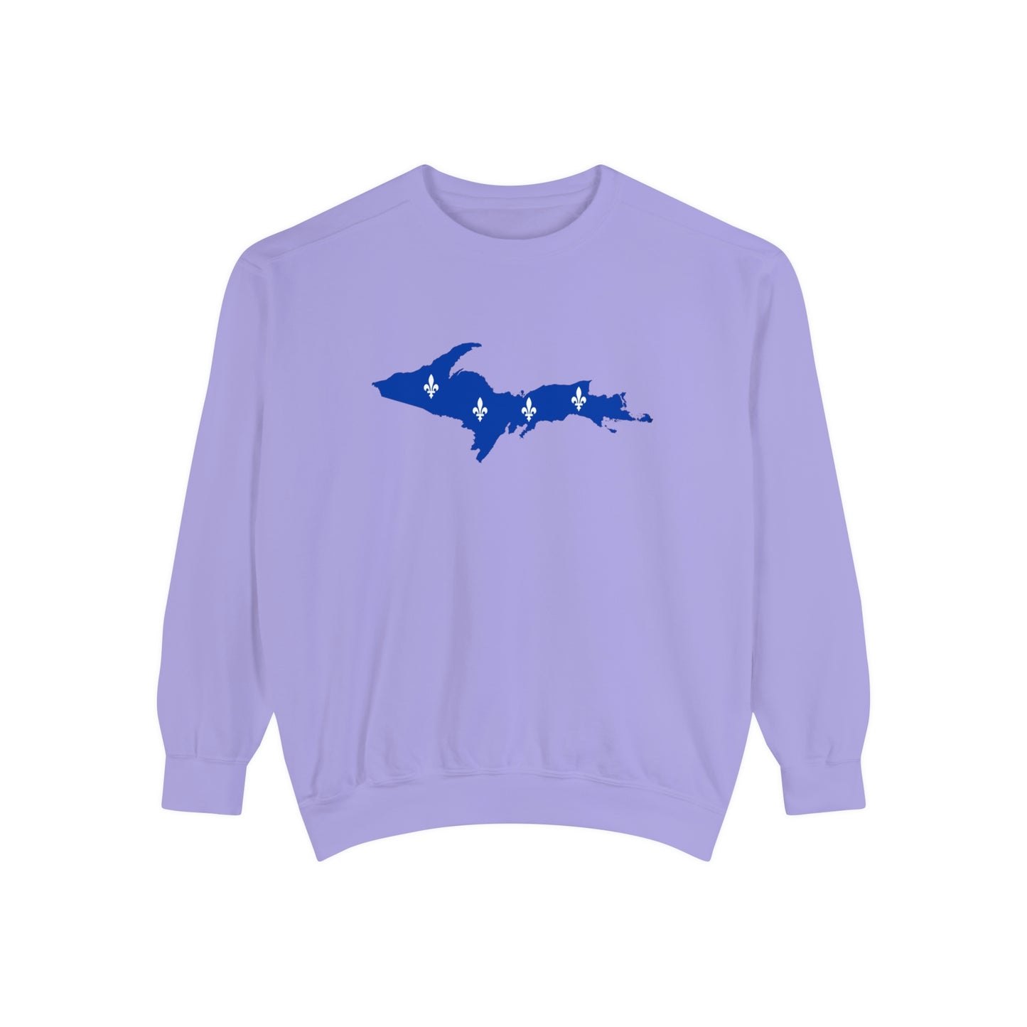 Michigan Upper Peninsula Sweatshirt (w/ UP Quebec Flag Outline) | Unisex Garment Dyed