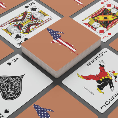 Michigan Upper Peninsula Poker Cards (Copper Color w/ UP USA Flag Outline)