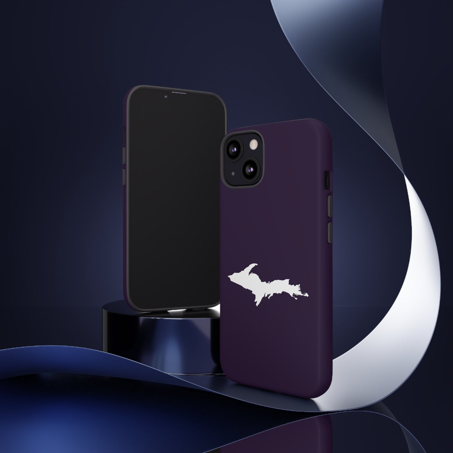 Michigan Upper Peninsula Tough Phone Case (Blackcurrant w/ UP Outline) | Apple iPhone