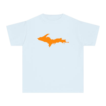 Michigan Upper Peninsula T-Shirt (w/ Orange UP Outline) | Youth Garment-Dyed