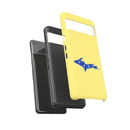 Michigan Upper Peninsula Tough Phone Case (Yellow Cherry Color w/ UP Quebec Flag Outline) | Samsung & Pixel Android