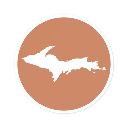 Michigan Upper Peninsula Round Stickers (Copper w/ UP Outline) | Indoor\Outdoor