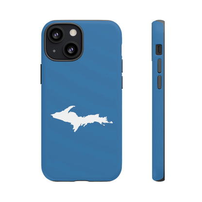 Michigan Upper Peninsula Tough Phone Case (Lake Superior Blue w/ UP Outline) | Apple iPhone