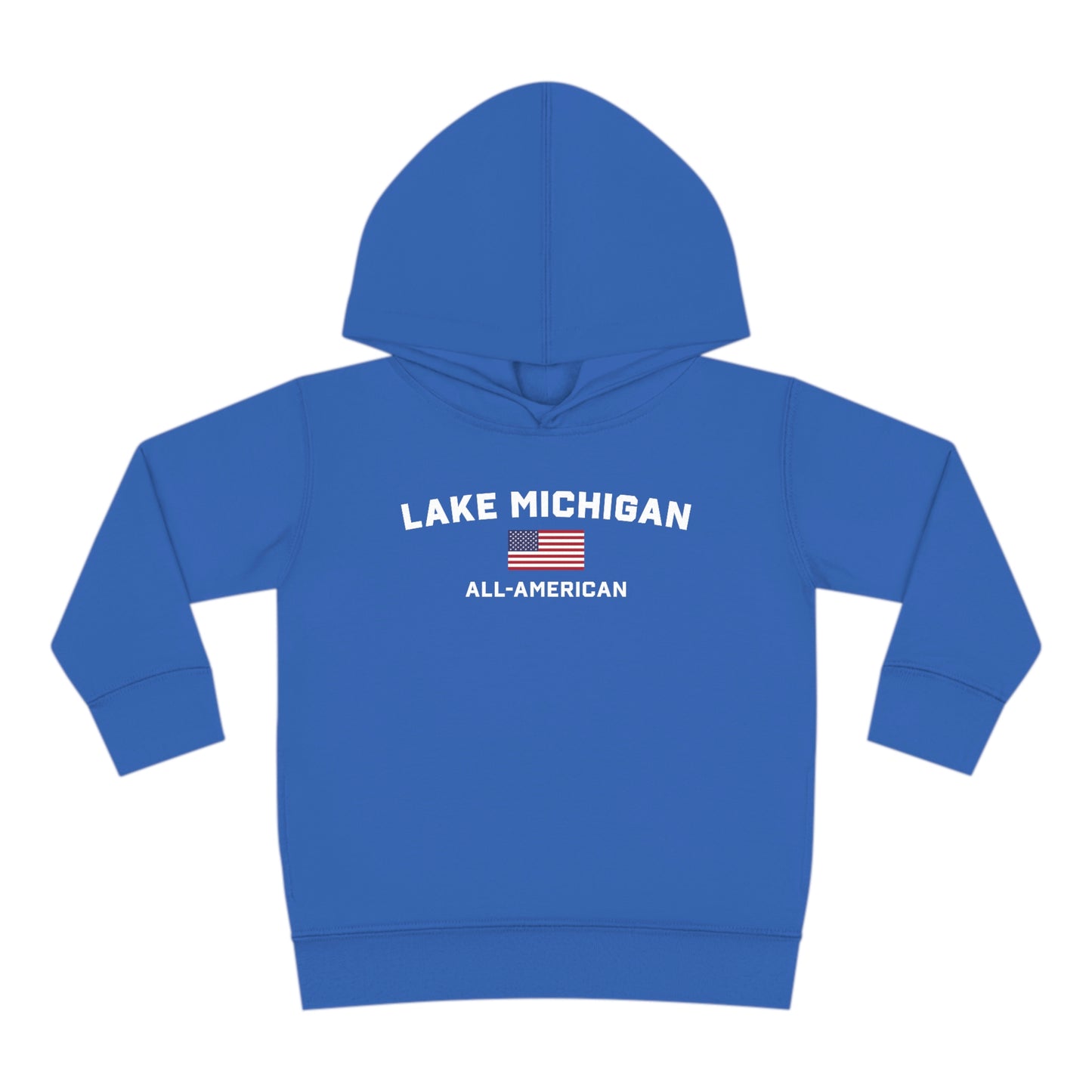 'Lake Michigan All-American' Hoodie (w/USA Flag Outline) | Unisex Toddler