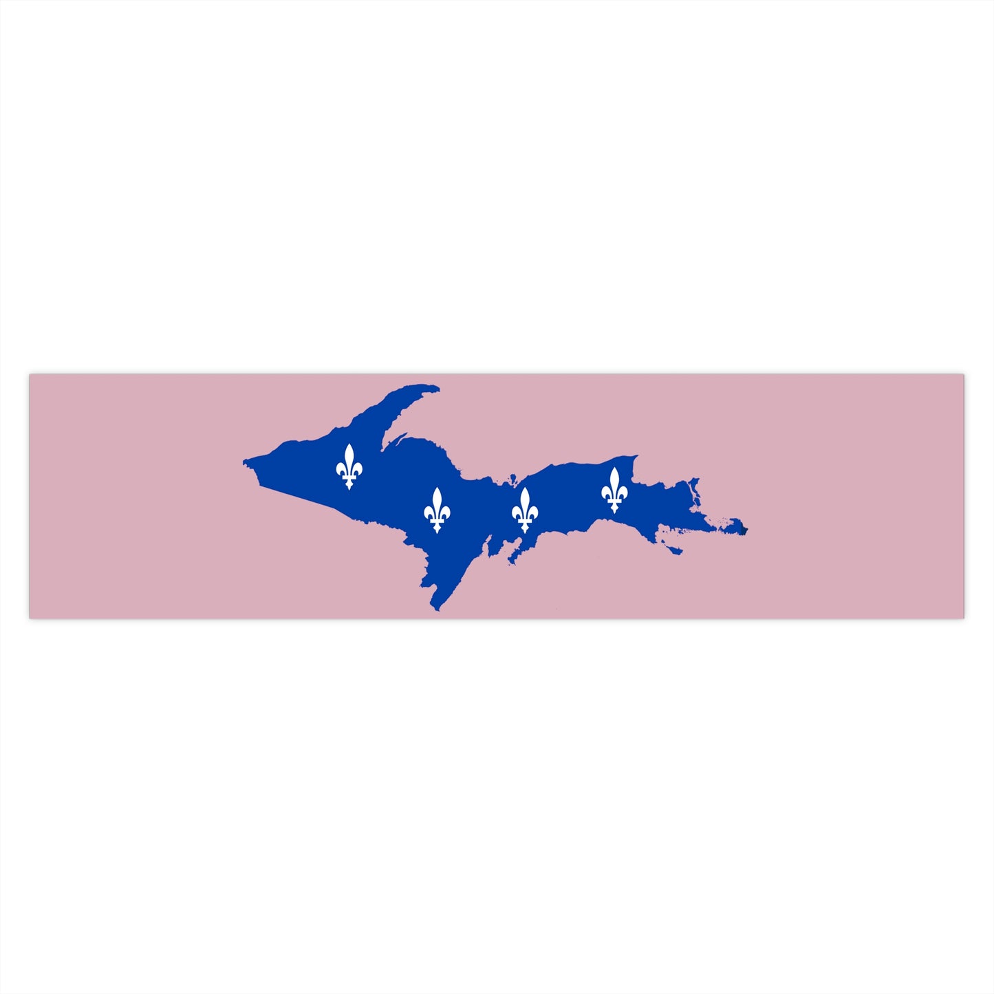 Michigan Upper Peninsula Bumper Stickers (w/ UP Quebec Flag Outline) | Pink Background