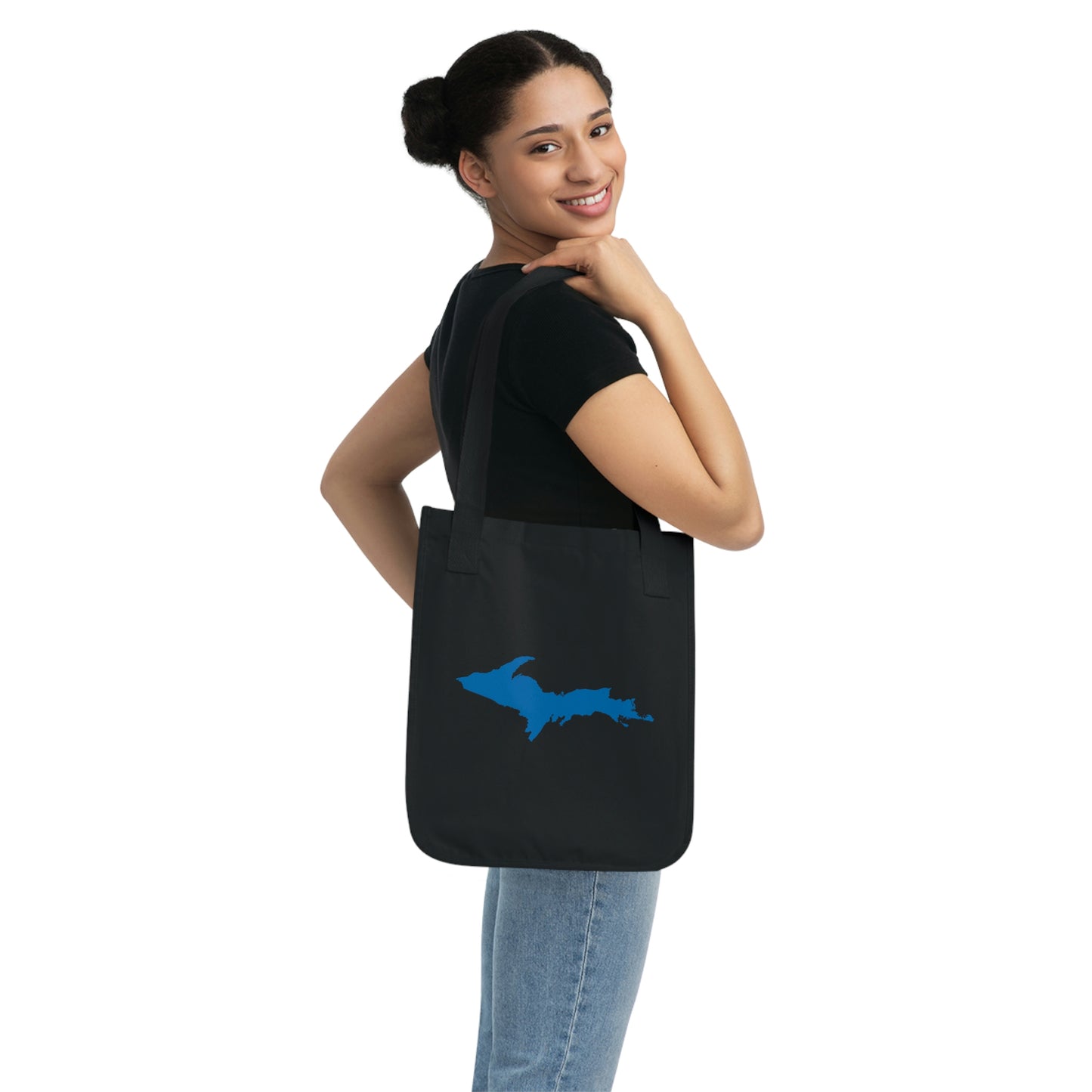 Michigan Upper Peninsula Heavy Tote Bag (w/ Azure UP Outline)