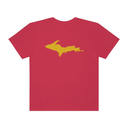 Michigan Upper Peninsula T-Shirt (w/ Gold UP Outline) | Unisex Garment-Dyed