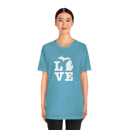 Michigan 'Love' T-Shirt (Typewriter Font) | Unisex Standard Fit