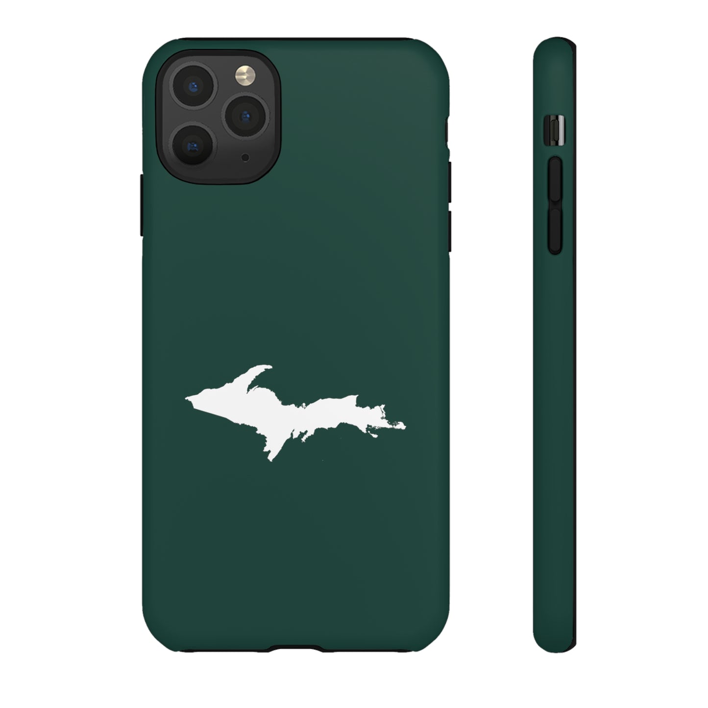 Michigan Upper Peninsula Tough Phone Case (Green w/ UP Outline) | Apple iPhone