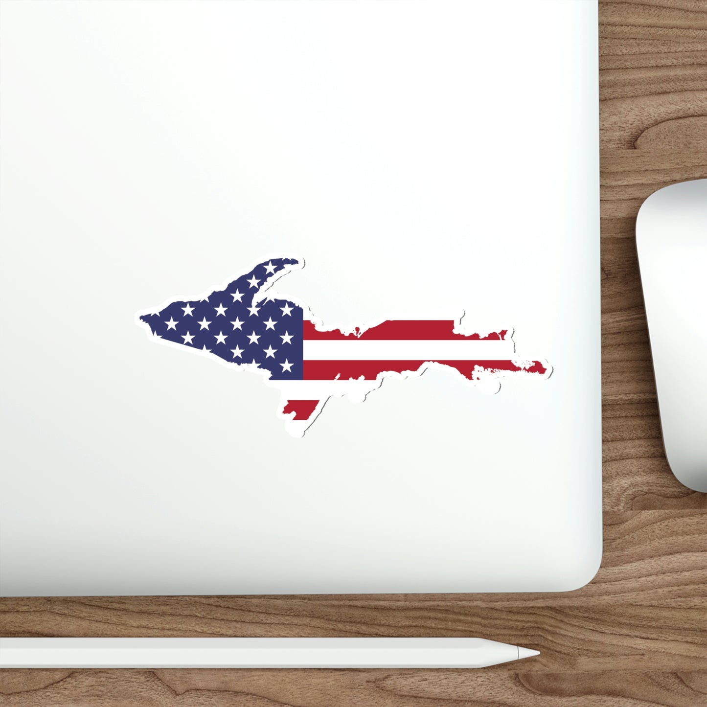 Michigan Upper Peninsula Die Cut Stickers (w/ UP USA Flag Outline) | Indoor/Outdoor