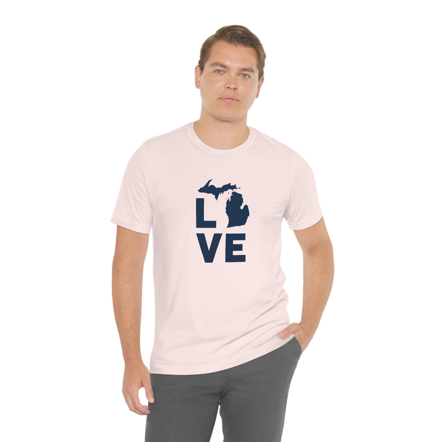 Michigan 'Love' T-Shirt (Geometric Sans Font) | Unisex Standard Fit