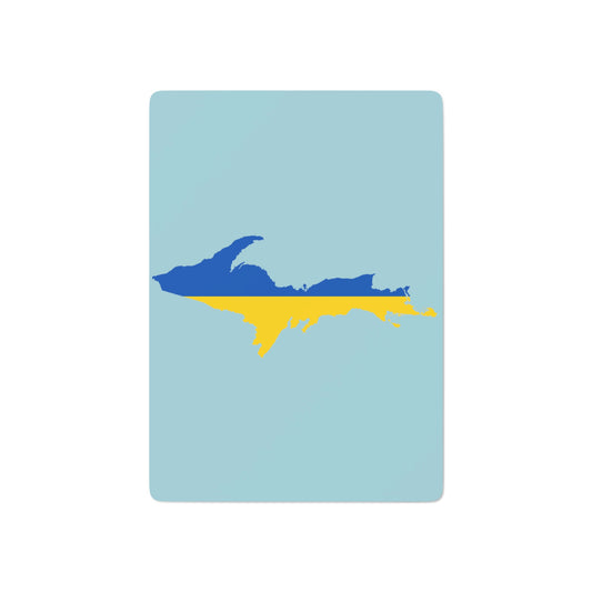 Michigan Upper Peninsula Poker Cards ('58 Caddie Blue w/ UP Ukraine Flag Outline)