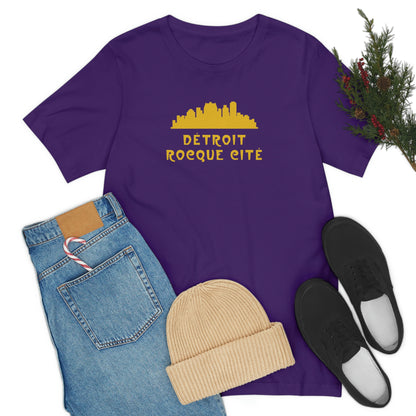 'Détroit Rocque Cité' with Skyline T-Shirt | Unisex Standard Fit