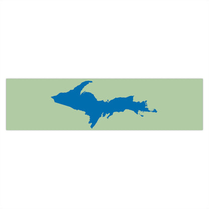 Michigan Upper Peninsula Bumper Sticker (w/ Azure UP Outline) | Green Tea Color Background