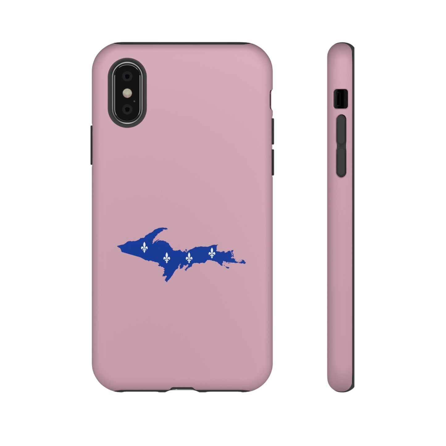 Michigan Upper Peninsula Tough Phone Case (Pink w/ UP Quebec Flag Outline) | Apple iPhone